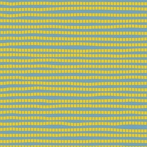 Square Stripes - Yellow Squares On A Blue Background - 10x10 inch repeat