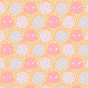 Ice cream cone on yellow background - larage