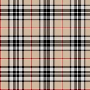 Thomson pale camel tartan, 2.75" (3" on wallpaper)