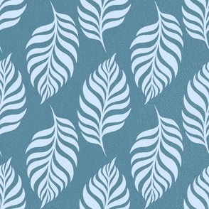 Island Leaves Slate Teal, Large Scale