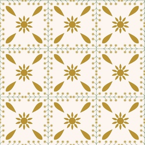 Medium - Persian art-geometric Gold  and  beige