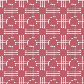 534 - Large scale dusty rose pink Double hashtag bobble cross blender for gender neutral kids apparel, patchwork, quilting, sheet sets and curtains