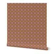534 - Large scale Double milk chocolate brown, yellow and off white hashtag bobble cross blender for gender neutral kids apparel, patchwork, quilting, sheet sets and curtains