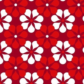 Geometric Minimalistic Floral Red 3x3in