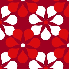 Geometric Minimalistic Floral Red 12x12in