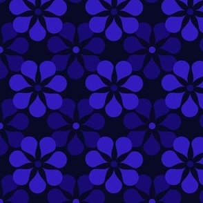 Geometric Minimalistic Floral Blue 3x3in