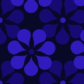 Geometric Minimalistic Floral Blue 6x6in