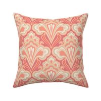 Large Scale // Classic Decorative Swirls in Warm Peach Pinks