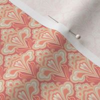 Smaller Scale // Classic Decorative Swirls in Warm Peach Pinks