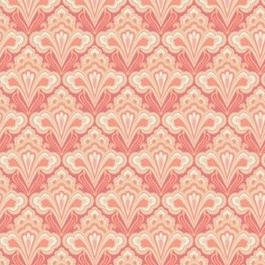 Smaller Scale // Classic Decorative Swirls in Warm Peach Pinks