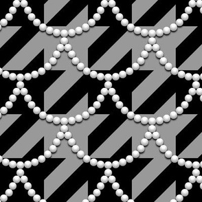 Houndstooth With White Pearls