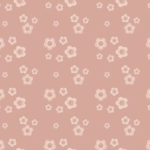 small scale / sweet florals in blush pink /  2"