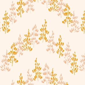 Flower tree hills –  brown , pastel peach and cream        // Big scale