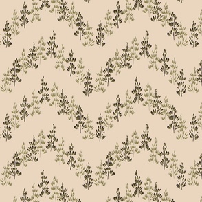 Flower tree hills –  black ,  sage green and beige        //  Small scale