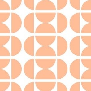 Half Circles Peach on White