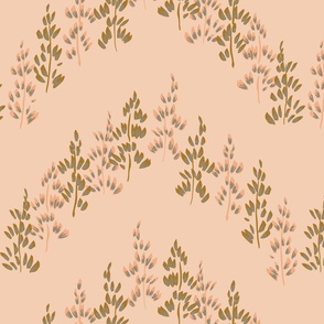 Flower tree hills –  grey , brown and  pastel peach         // Big scale