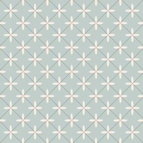 small scale / trellis floral in light blue / 1"