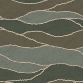 Calm Warmth - Earth Layers_ Stripe - Cypress_ Sage and Stone