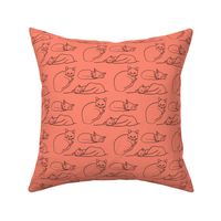 Cats Sleeping - Coral - Small