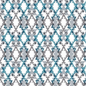 Simple geometric pattern. Gray-blue ornament on a white background.