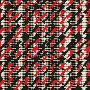 Houndstooth Rush - Red Accent Geometric Pattern