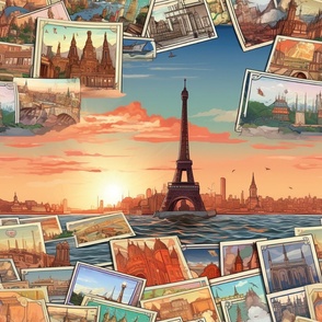 Parisian Sunset Postcard Journey