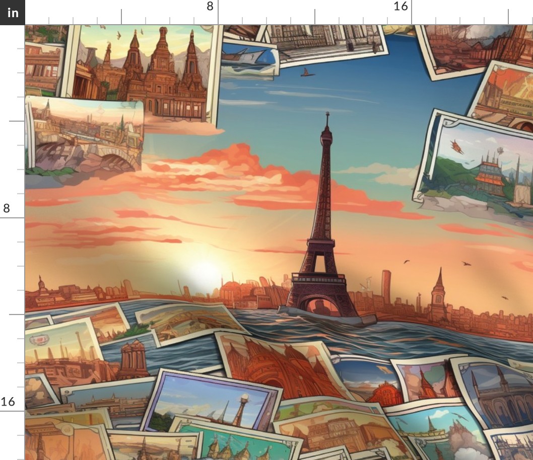 Parisian Sunset Postcard Journey