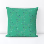 Festive Snow Flakes on Teal