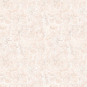 Warm minimalism painterly flowers neutral beige medium scale