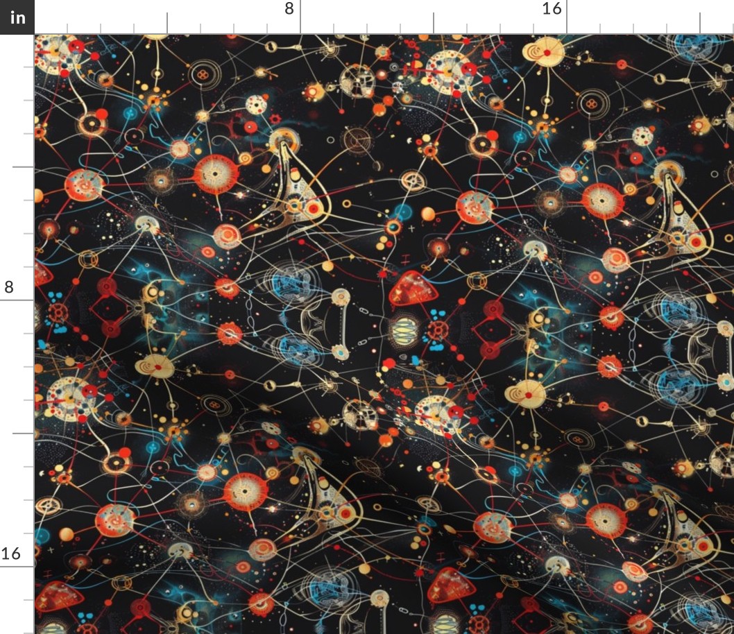 Cosmic Cartography - Celestial Map Fabric Design