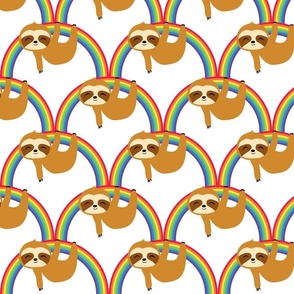 Cute Sloths on Rainbow 