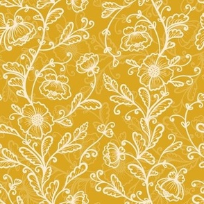 Ornate Floral Pattern - yellow