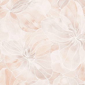 Warm minimalism /  Large flowers neutral beige large scale