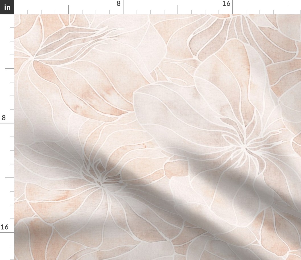 Warm minimalism /  Large flowers neutral beige large scale