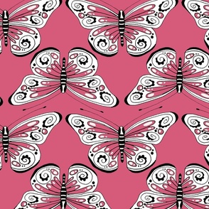 Pink folk butterfly design