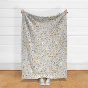 rustic botanical floral on light gray