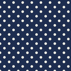 ( L ) blue and white polka dots 