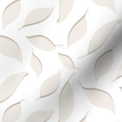 Warm minimalism tossed leaves in shades of warm white and warm grey