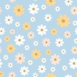 Abstract sky blue floral pattern