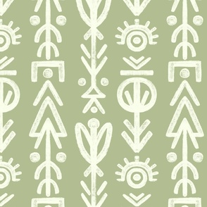 Inky Retro Stripes | Sage green
