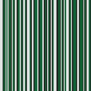 Large - Froggy Vertical Barcode Stripes - Emerald Green - Grey - Black