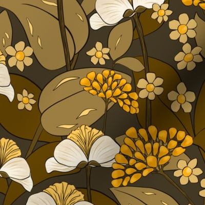  Aurora Orchid vintage boho light brown and grey dark brown flowers and berries