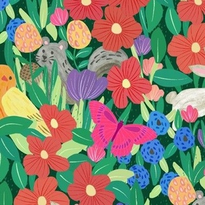 Garden friends//What wonderful world //bold floral//medium scale