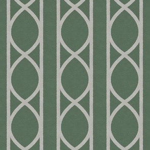 Teal Elegance and Greige Charm - Ogee Lattice Design on textured Wallpaper