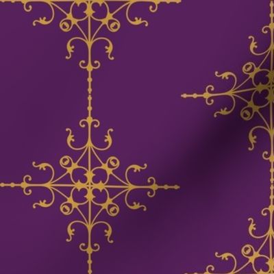Ornate diamond tile purple gold