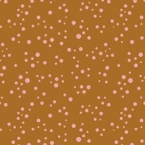 Random tossed dots - ochre and pink