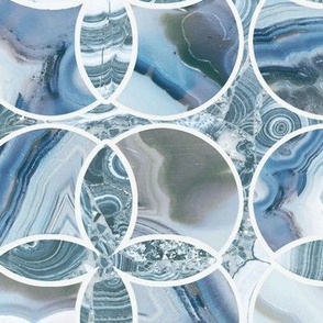 marble effect mosaic white blue