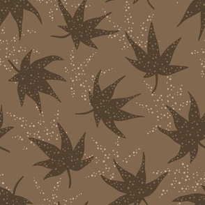 Japanese maple leaves with dots - brown