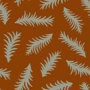 Non-directional flying ferns  - brown and teal