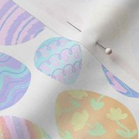 Pretty pastel Easter eggs in rainbow colours 